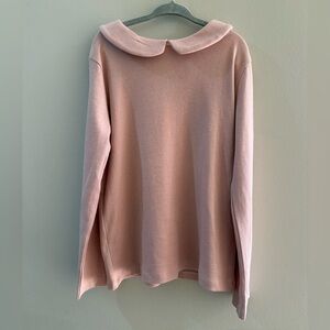 Edgehill Collection Dusty Pink Knit Top with Peter Pan Collar